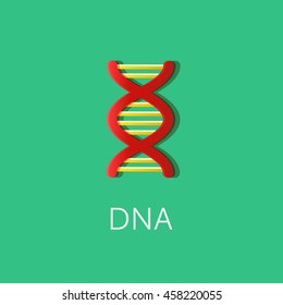 DNA or Biotechnology icon. Flat colored style design