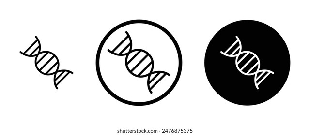 DNA black filled and outlined icon set