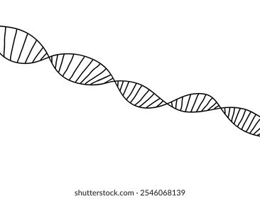DNA black line modern illustration, medical product backdrop