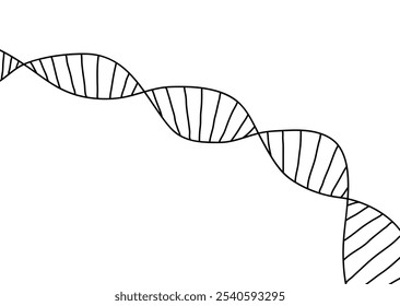 Fondo médico de la forma simple de la línea negra del ADN