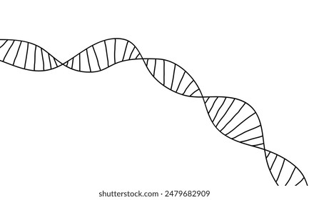 DNA black line simple vector design, medical theme