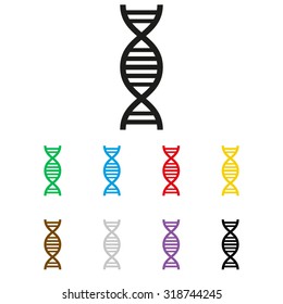 DNA - black vector icon