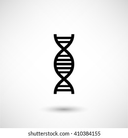 DNA - black vector  icon with shadow