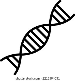 Icono de vector negro de adn. Símbolo de glifo simple