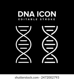 DNA black and white flat vector icon in trendy style