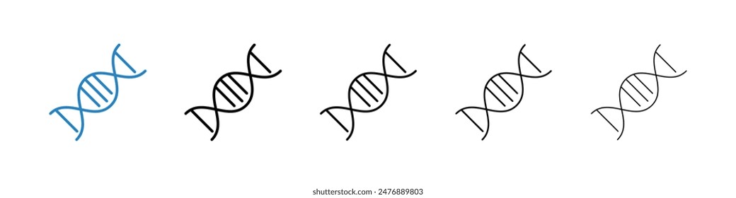 Icono de Vector blanco y negro de ADN