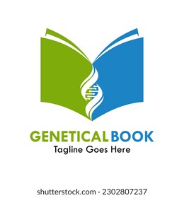 DNA book design logo template illustration