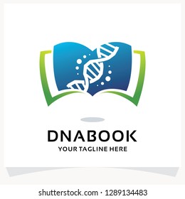 DNA Book Logo Design Template Inspiration
