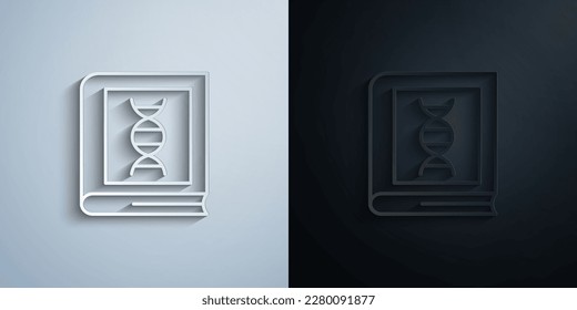 DNA, book paper icon with shadow effect vector illuistration design