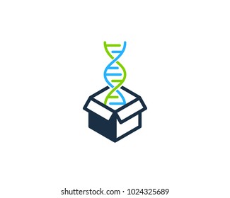 Dna Box Icon Logo Design Element