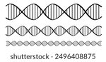 DNA, break or broken. DNA string, double helix spiral line. RNA gene chromosome elements, medic atom cell. Medical concept of biochemistry with dna molecule. Analysis test tools. Search data.