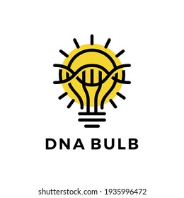 DNA bulb idea think strain helix logo vector icon illustration