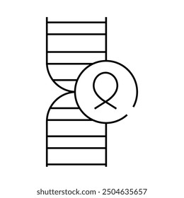 DNA-Krebslinien-Ikone, Vektor. DNA-Krebszeichen. isoliertes Kontursymbol, schwarze Illustration