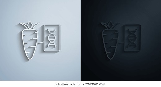 DNA, carrot paper icon with shadow effect vector illuistration design