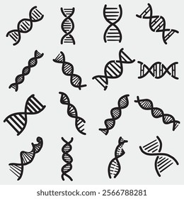 DNA cell genetic doodle illustration