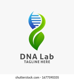 Logo-Design der DNA-Zelle mit Blattelement