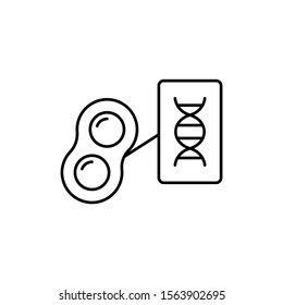DNA, cells icon. Simple line, outline vector of gene modification icons for ui and ux, website or mobile application