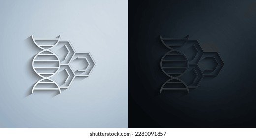 DNA, cells paper icon with shadow effect vector illuistration design