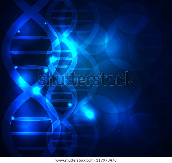 Dna Chain Abstract Blue Background Stock Vector (Royalty Free) 119973478