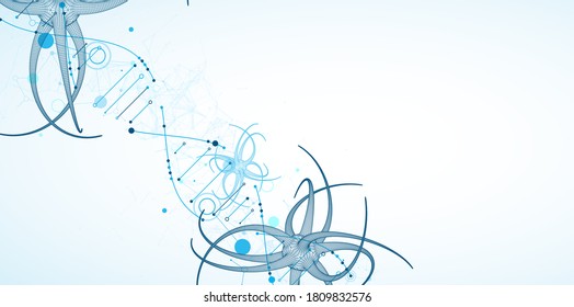 DNA chain. Biotechnology, biochemistry, science, medicine concept.