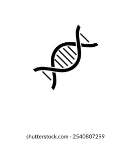 Dna Chain, Chromosome Solid Flat Vector Icon Isolated on White Background.