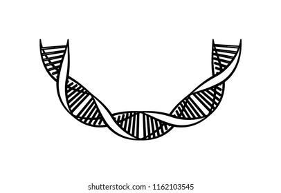 dna chain with curve science icon
