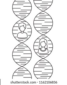 dna chain with genders characters