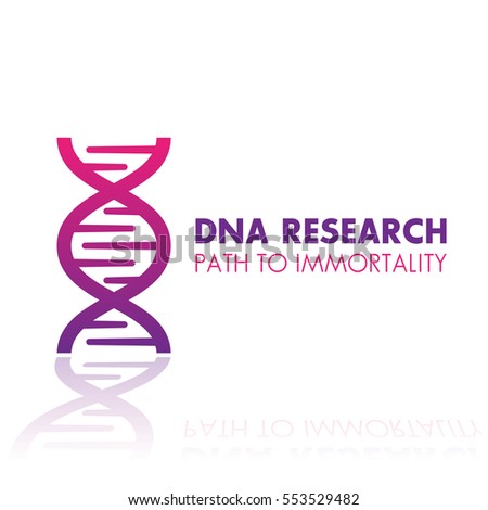 dna chain, gene research logo element, icon over white