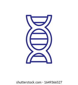 dna chain icon over white background, line detail style, vector illustration
