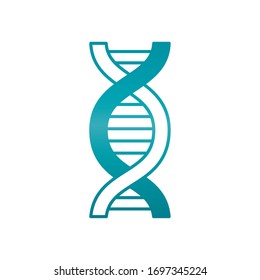DNA chain icon over white background, gradient style, vector illustration