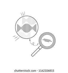 dna chain with magnifying glass
