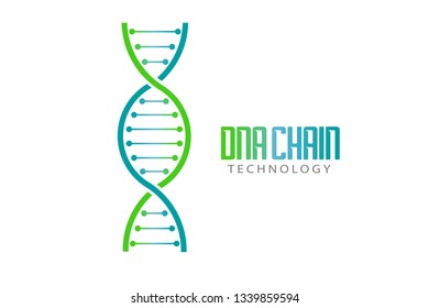 DNA chain with theards Logo Ilustration