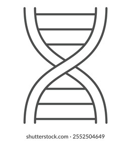 DNA chain thin line icon, genetic biology concept. Vector graphics. Human chain sign on white background, outline style icon for mobile or web design