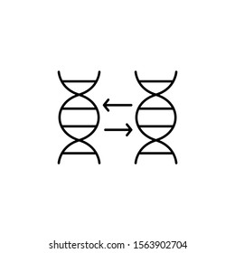 DNA, change icon. Simple line, outline vector of gene modification icons for ui and ux, website or mobile application