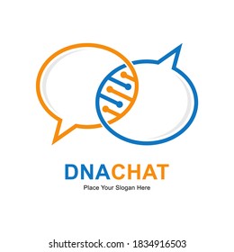 DNA chat vector logo template. Suitable for business, web, art, social, health, chromosome, science and gene cell symbol