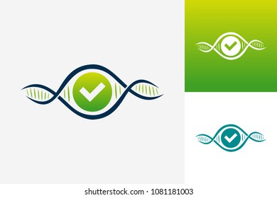 DNA Check Logo Template Design Vector, Emblem, Design Concept, Creative Symbol, Icon