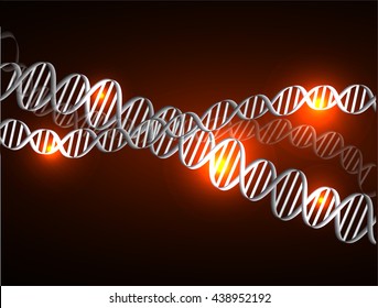 DNA chromosomal, DNA structure, DNA background. molecular structure of planar elements. vector. orange Light Abstract Technology background for computer graphic website internet 