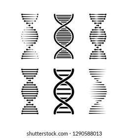 DNA or chromosome abstract strand symbol set. Vector illustration.