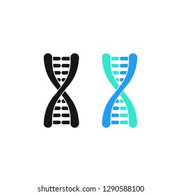 DNA or chromosome abstract strand symbol set. Vector illustration.