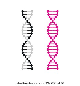 dna chromosome genetics icon set isolated on background