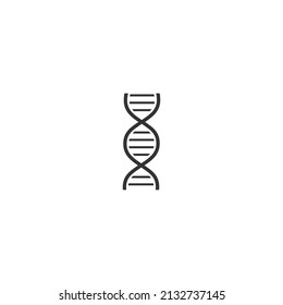 DNA or chromosome icon, abstract strand symbol. Vector illustration