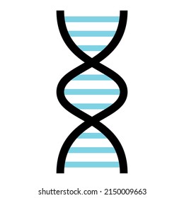 DNA Chromosome Icon Flat Design Vector Symbol Illustration