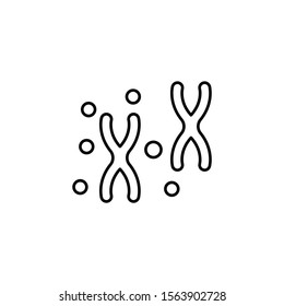 DNA, Chromosome Icon. Simple Line, Outline Vector Of Gene Modification Icons For Ui And Ux, Website Or Mobile Application