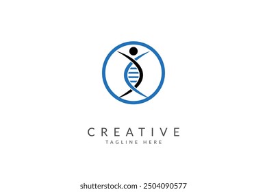 DNA in a circle logo design.