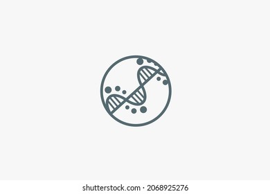Dna in circle logo design Unique and simple