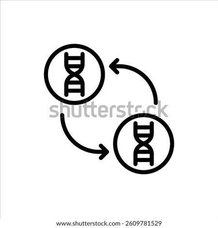 dna clone outline icon. dna clone black line illustration.