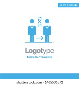 Dna, Cloning, Patient, Hospital, Health Blue Solid Logo Template. Place for Tagline. Vector Icon Template background