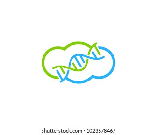 Dna Cloud Icon Logo Design Element