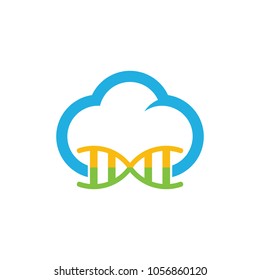 Dna Cloud Logo Icon Design