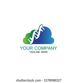 DNA Cloud logo vector design template-vector